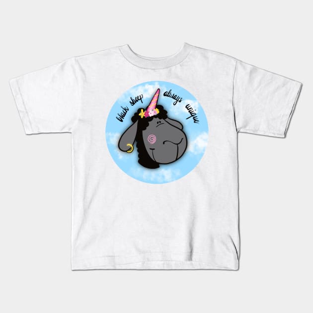 Black sheep always unique Kids T-Shirt by nasia9toska